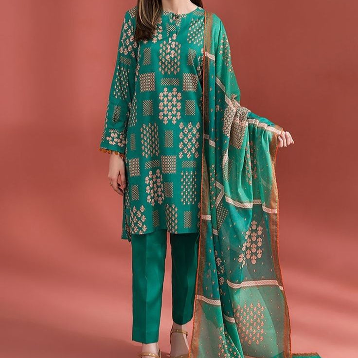 green colour suit 3 pice